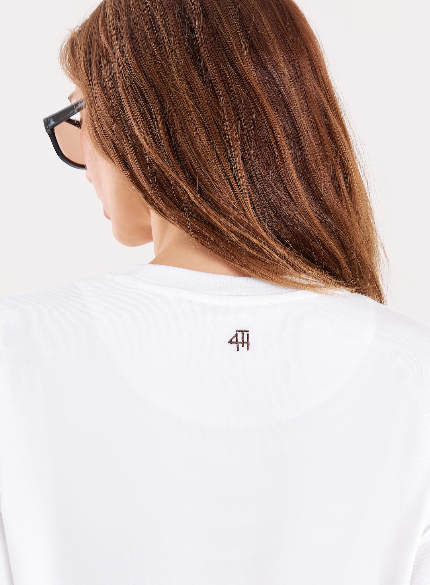 White Beach Embroidered Graphic Cotton T-Shirt